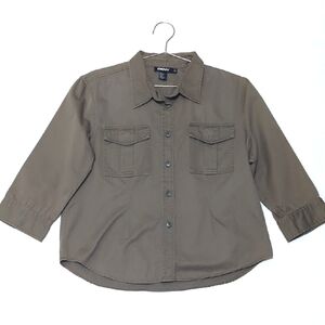 DKNY | Utility | Button Up | Shacket | Military Style | Gorpcore | Grunge | Hike